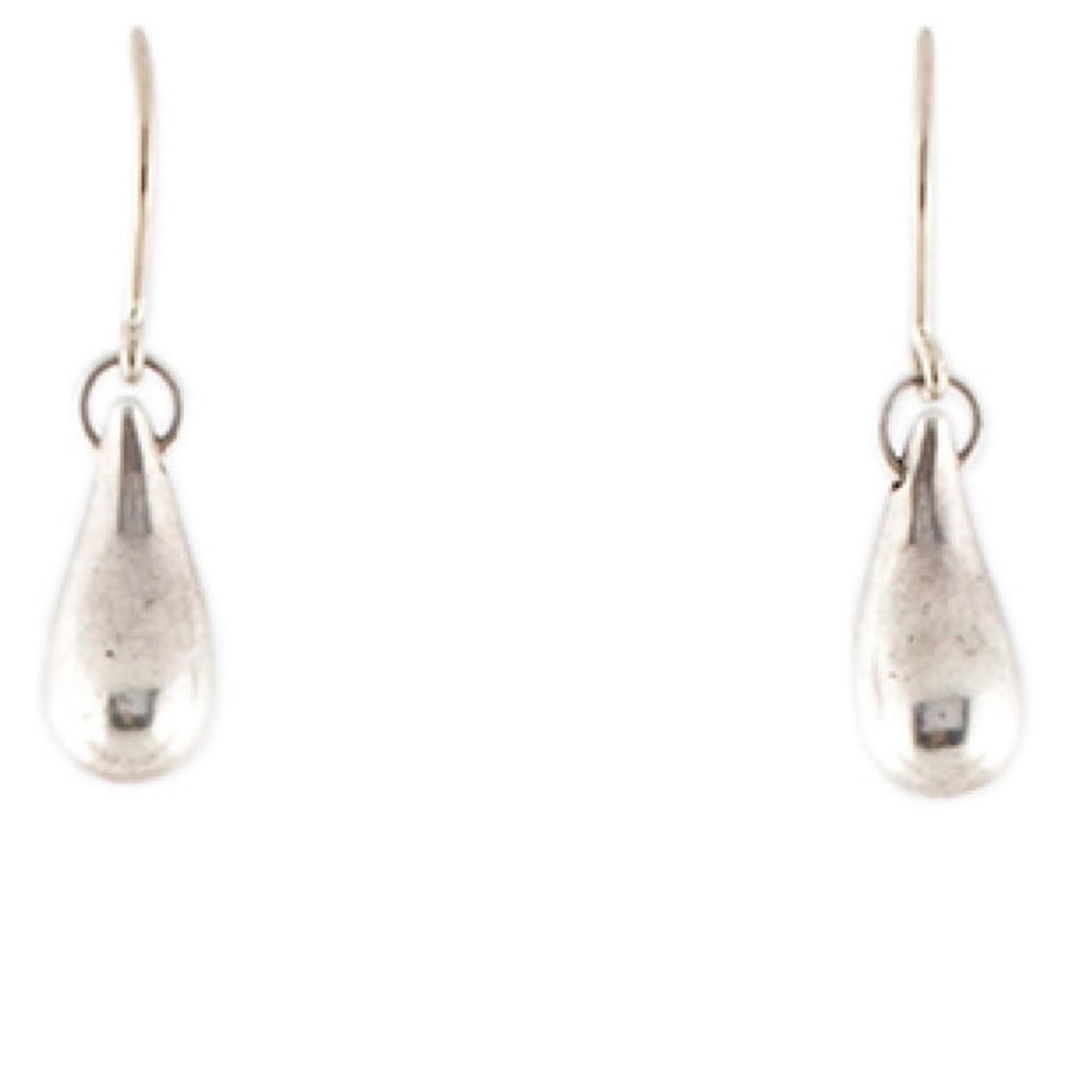 Tiffany & Co. Teardrop Silver Earrings 925 Elsa Peretti Palladium 14k white gold